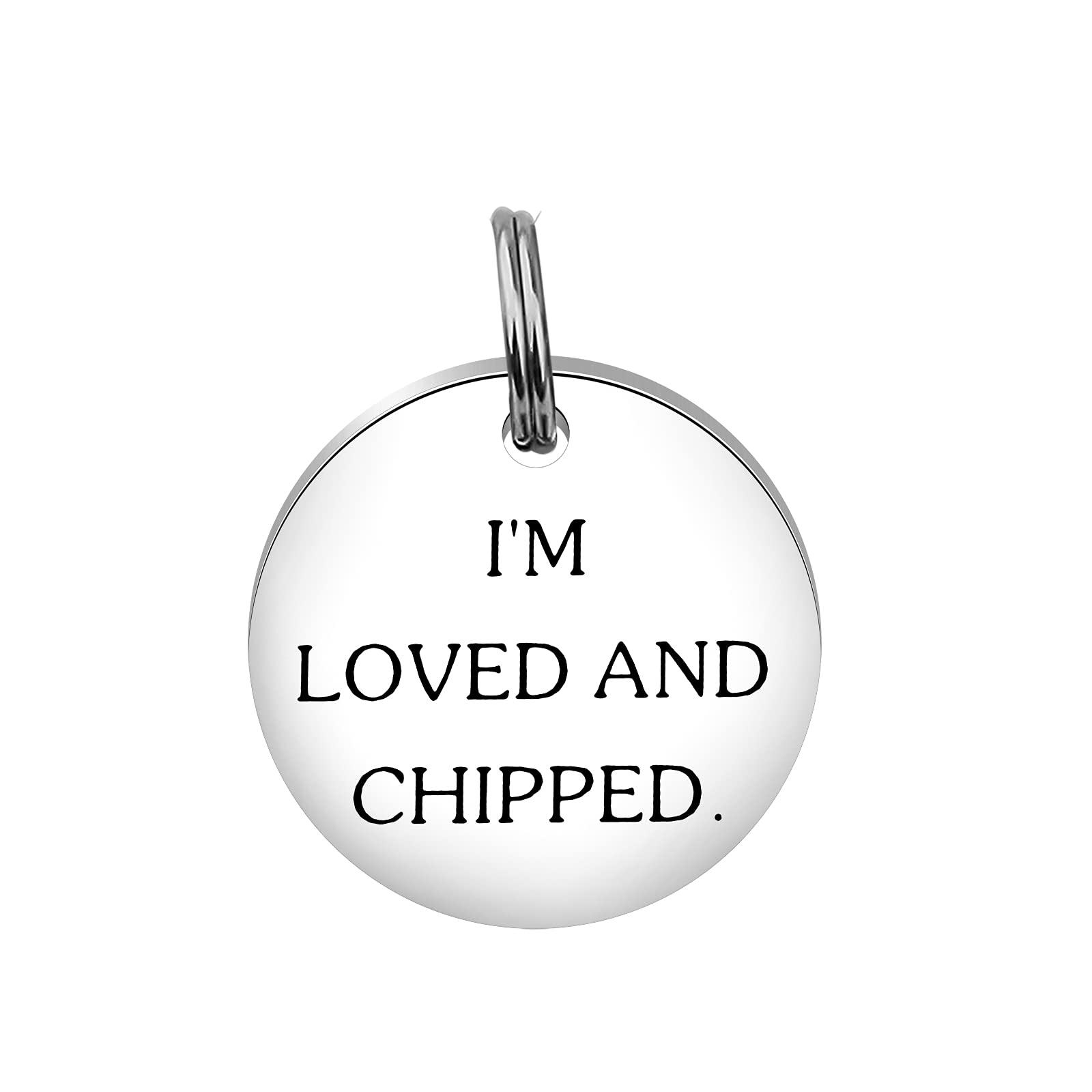 Tgbje Chipped Add On Tag For Dog I’M Loved And Chipped Small Tag For Pets Tag Chip Tag For Pets Dog Collar Gift Chip Id Tag For Pets (Chipped Tag)