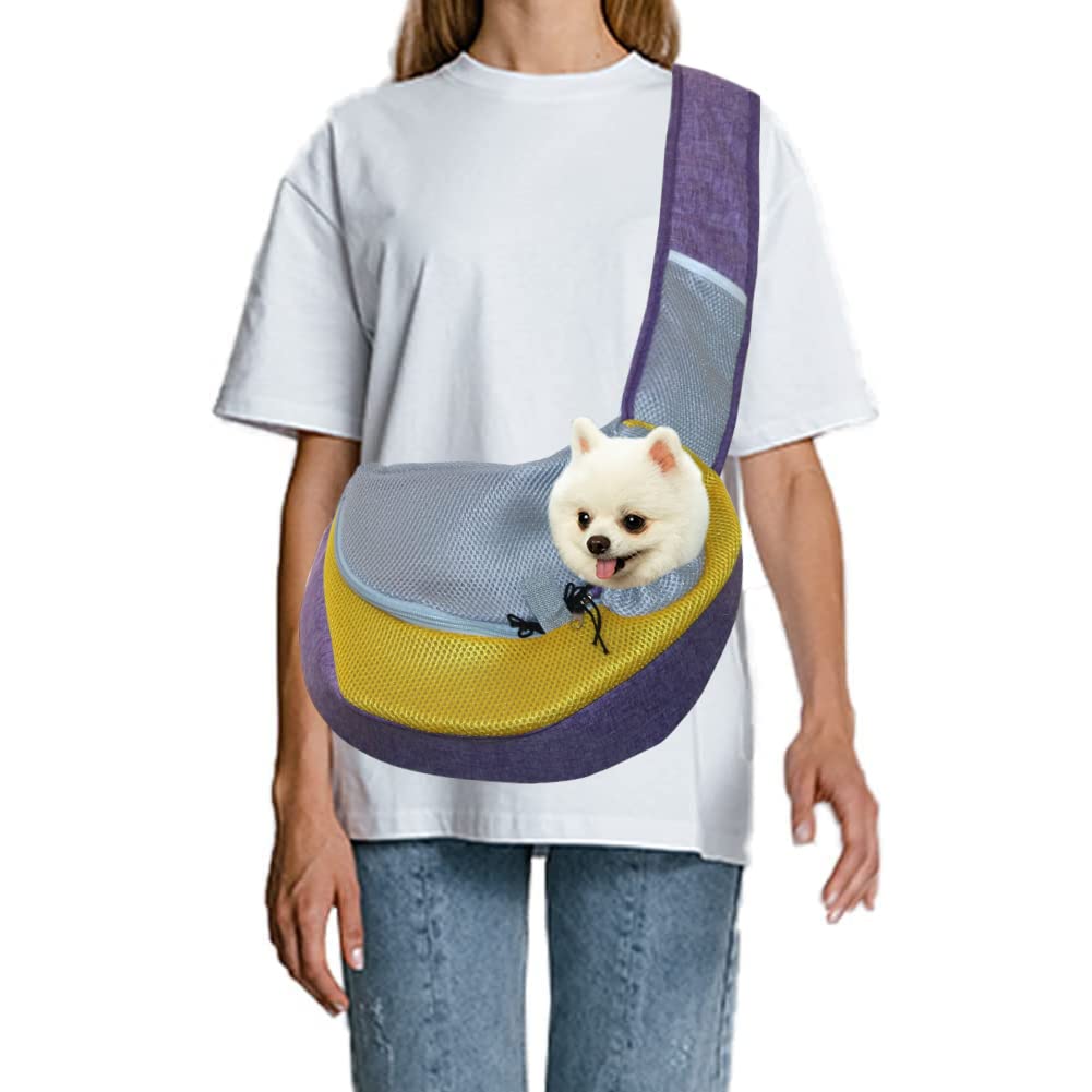 Feimax Pet Dog Sling Carrier Puppy Pet Slings Bag For Small Dogs Cats Satchel Carriers Breathable Mesh Hand Free With Adjustable