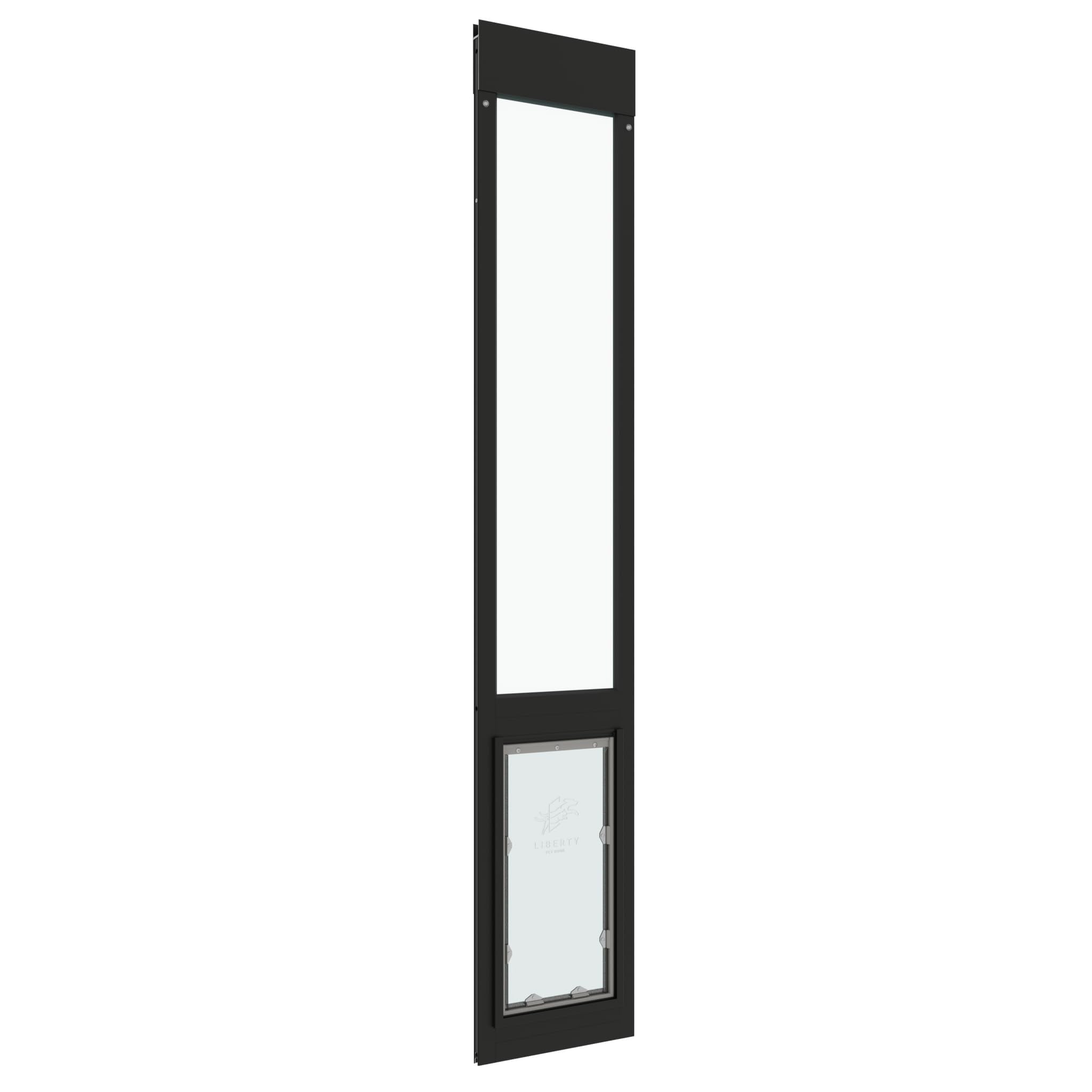 Liberty Pet Door For Sliding Glass Door | Aluminum Frame With Closing Cover | For Home & Rentals | Clear Glass | Black, Large Fl