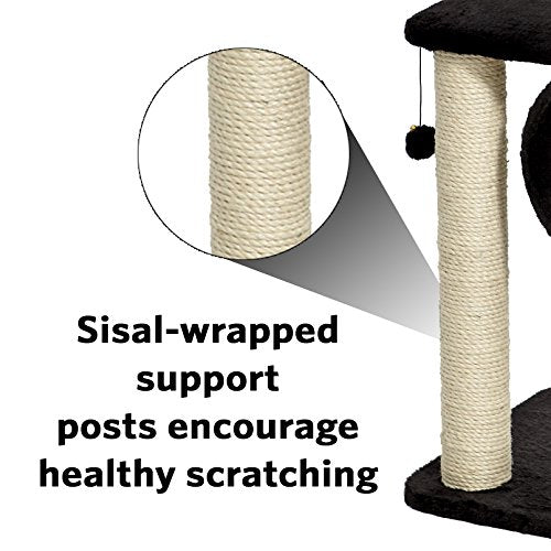 Midwest Homes For Pets Cat Tree | Escapade Cat Furniture, 4-Tier Cat Activity Tree W/Sisal Wrapped Support Scratching Posts & Lo