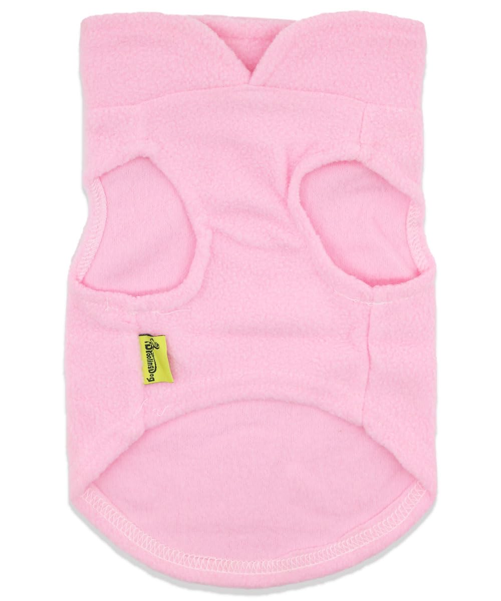 Droolingdog Cat Sweater Fleece Vest Lightweight Cat Clothes For Small Cats Only, Medium, Pink