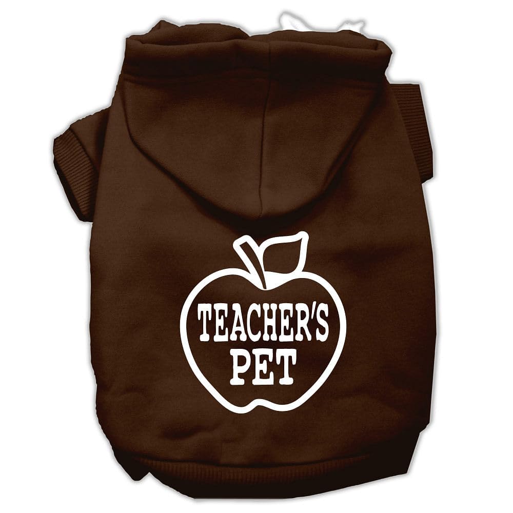 Pet Dog & Cat Hoodie Screen Printed, &quot;Teacher's Pet&quot; Brown 3XL (25-35 lbs.)