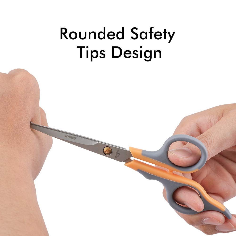 Livingo Professional Pet Grooming Scissors For Cats & Dogs, Titanium Coated Safe Rounded Tip And Micro Serrated Trimming Shears For Animal Face, Nose, Ear And Paw Hair, 2 Pack 6.5 Inch