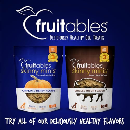 Fruitables Skinny Mini Dog Treats - Healthy Treats for Dogs - Low Calorie Training Treats - Free of Wheat, Corn and Soy - Pumpki