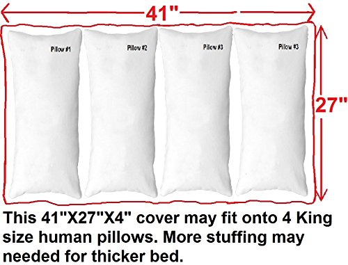 Dogbed4Less Diy Pet Bed Pillow Brown Microsuede Duvet Cover And Waterproof Internal Case For Dog At 41X27X4 Inch - Covers Only