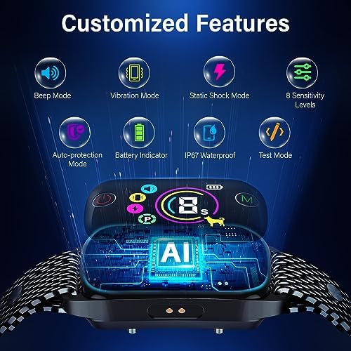 2024New Dog Bark Collar, Coolait Bark Collar For Large Medium Dogs,Rechargeable Anti Bark Collars Smart Shock Barking Collar Wit