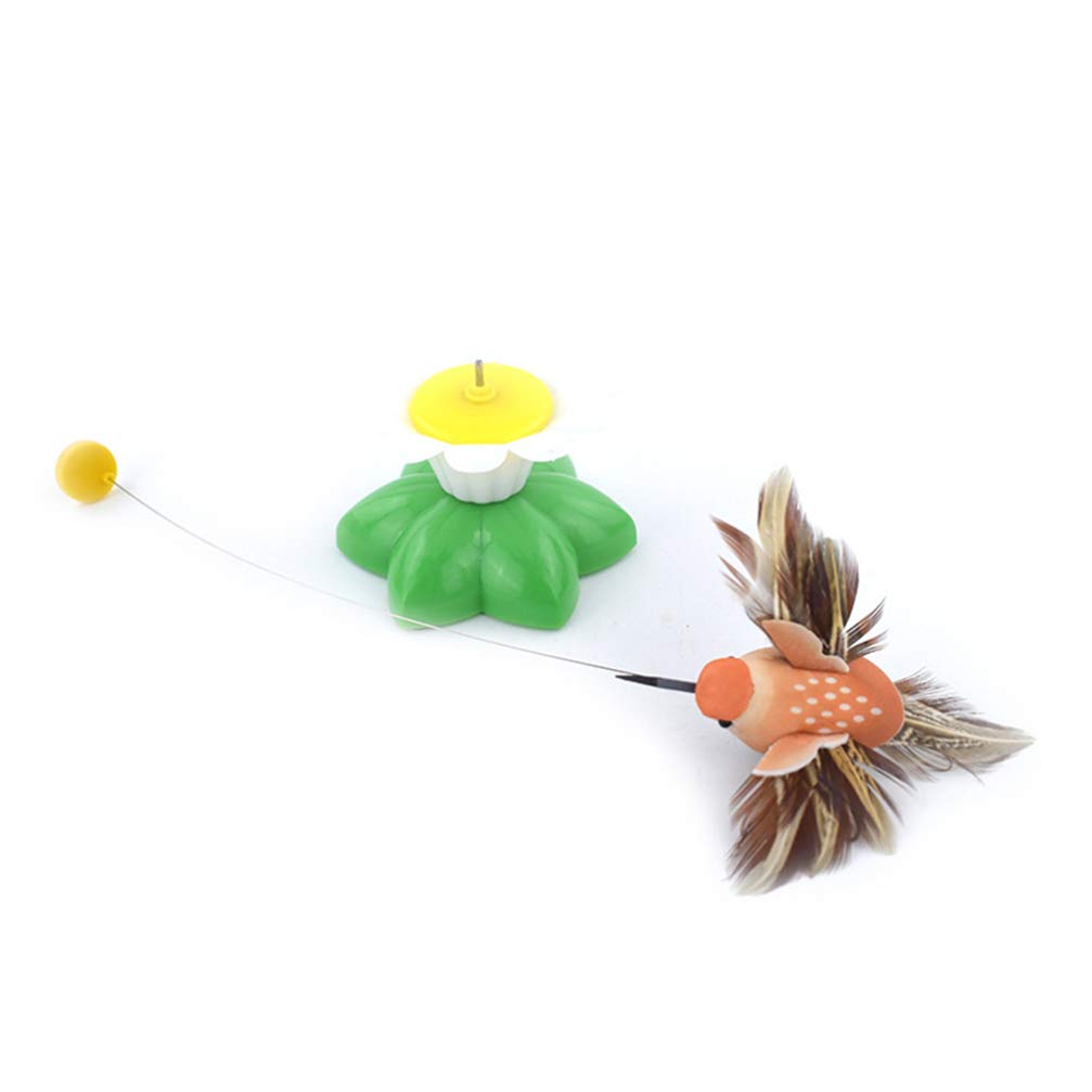 Ipetboom Pet Cat Toys 2 Pcs Automatic Interactive Kitten Toy, Cat Wand Toy Hummingbird Butterflies Cat Teaser Self Rotating Cat
