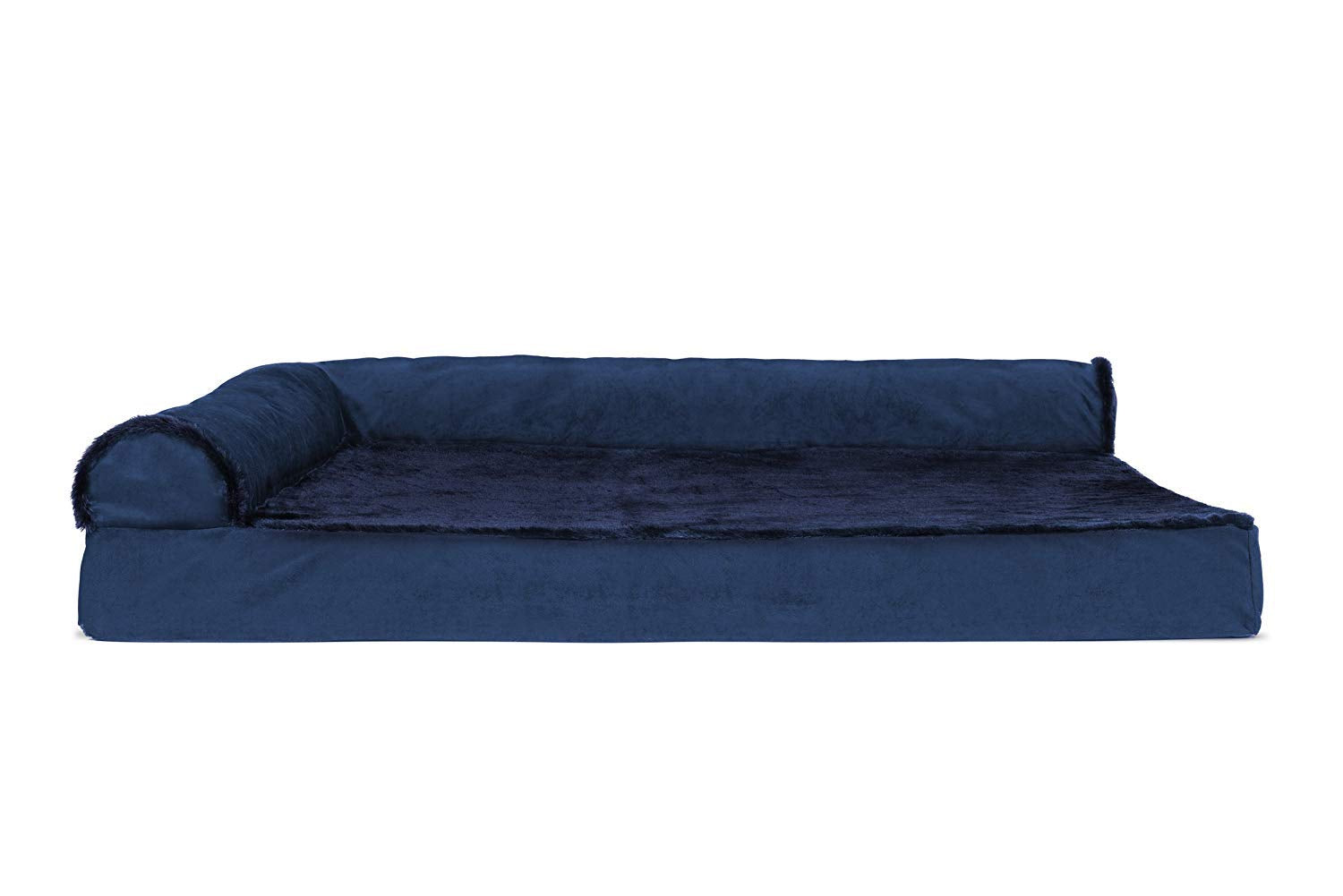 Furhaven Orthopedic Dog Bed For Large Dogs W/ Removable Bolsters & Washable Cover, For Dogs Up To 95 Lbs - Plush & Velvet L Shap