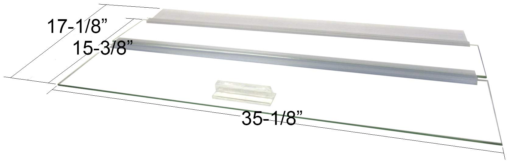 Blue Spotted Glass Canopy for 10-200 Gallon Aquariums, 72"L x 18"W, Clear, Model AM37218