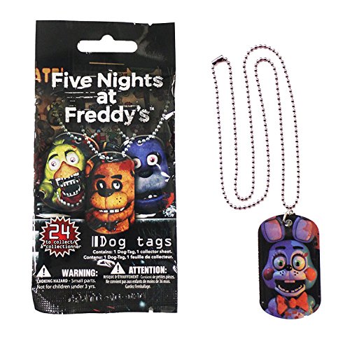 Five Nights at Freddy's Dog Tags Necklace Mystery Pack - 3 Random Metal Necklaces, Multicolor