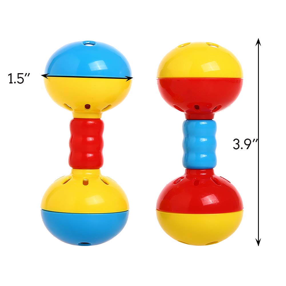 Qbleev Parakeets Conures Toys, Bird Rattles Bells Foot Toys, Enrichment Barbell Ball Toys, Play Gym Activity Center Cage Accesso