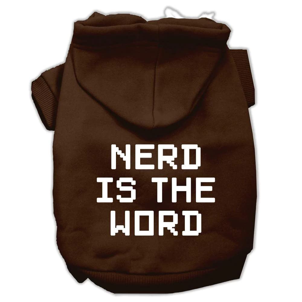 Pet Dog & Cat Hoodie Screen Printed, &quot;Nerd Is The Word&quot; Baby Blue XL (14-20 lbs.)