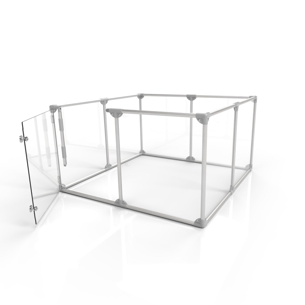 Clearly Loved Pets 27' Tall Medium Lucidium Pet Pen, Silver