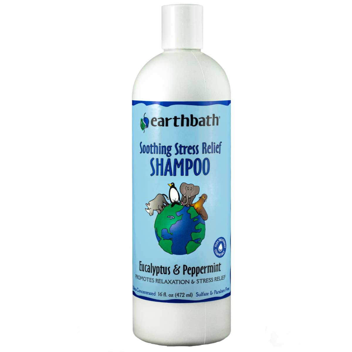 Earthbath Soothing Stress Relief Shampoo For Pets, Eucalyptus & Peppermint, 16Oz - Dog Shampoo For Stress Relief - Made In Usa