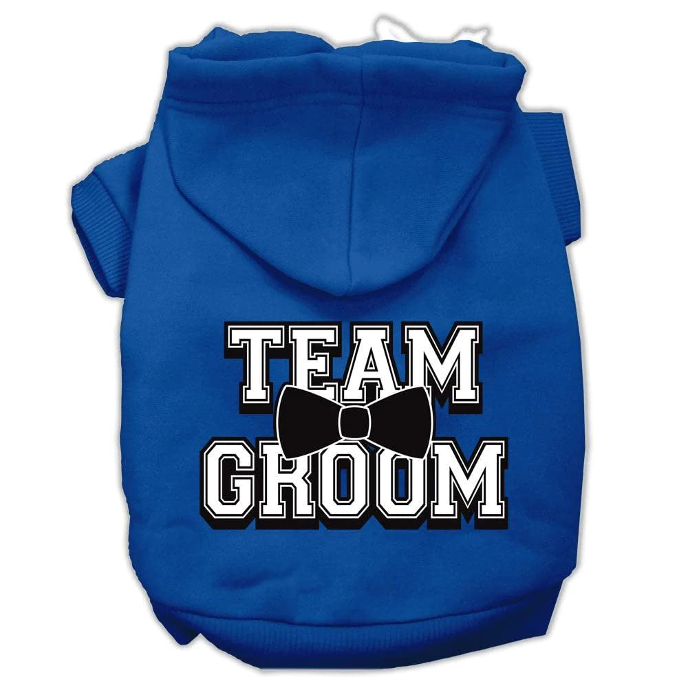 Pet Dog & Cat Hoodie Screen Printed, &quot;Team Groom&quot; Cream 2XL (20-25 lbs.)