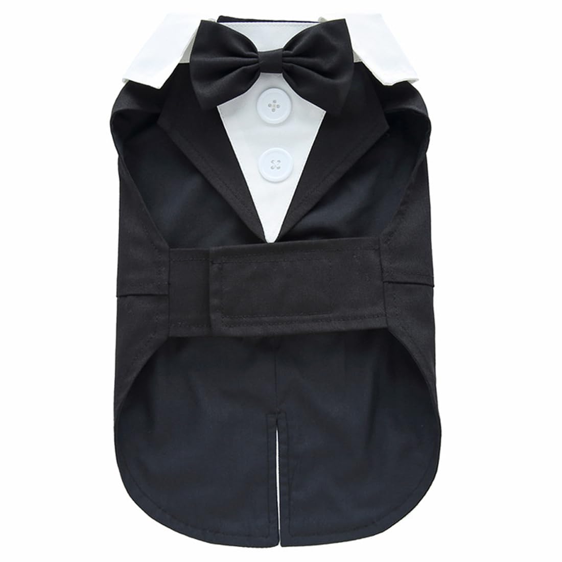 Doteyayp Puppy Tuxedo With Detachable Bowtie Prom Wedding Formal Wear Prince Costume For Small Dog (Medium, Black)