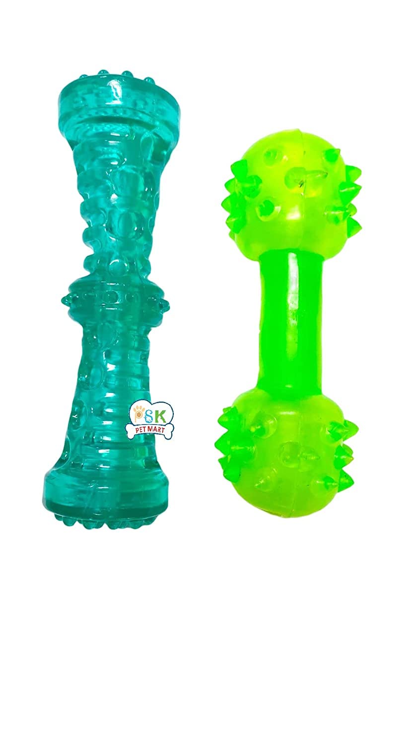 Psk Pet Mart 2 Combo Dumbbell Treat Dispensing Interactive Dog Toy | Natural Rubber Chew Toy For Dogs | Ideal Dog Toy For All Br