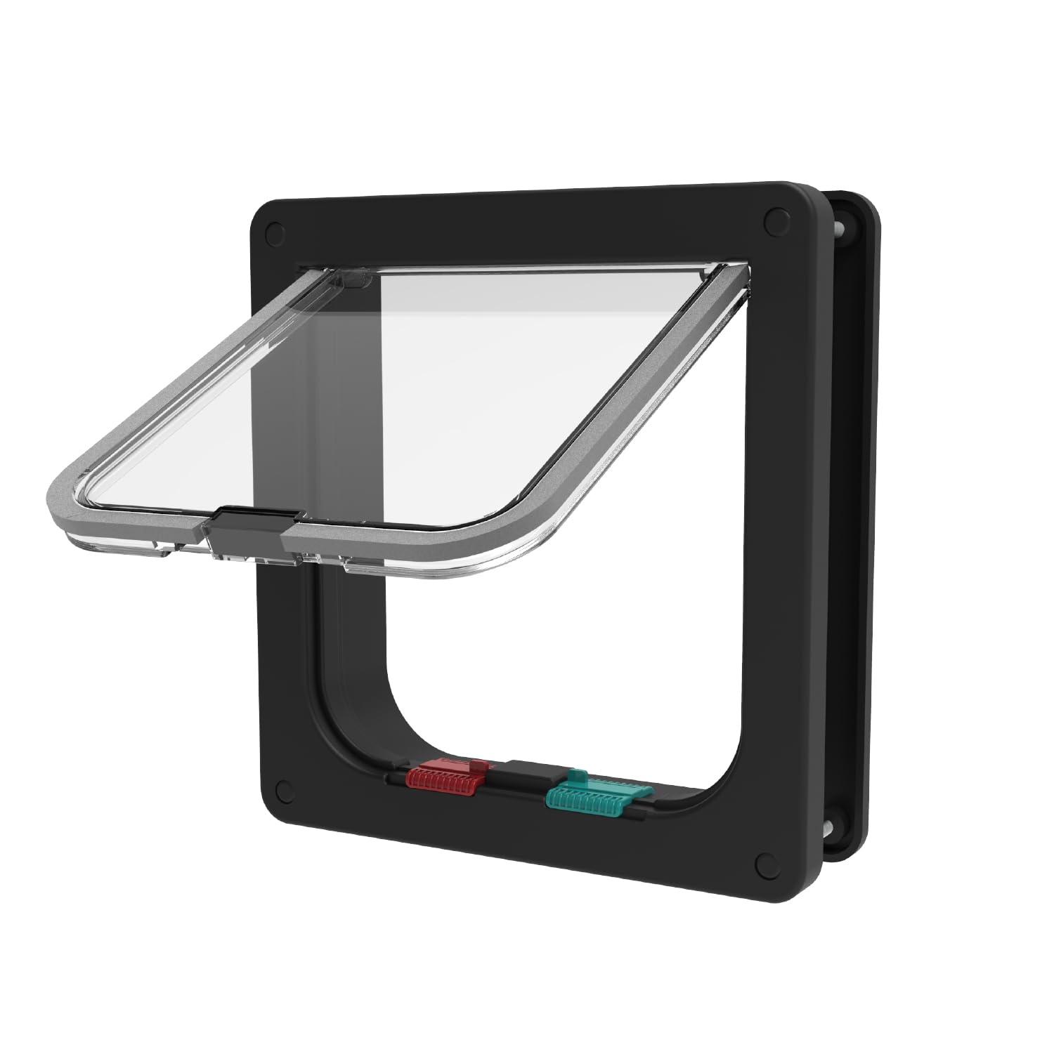 Hakuna Pets Standard Cat And Small Pet Door, Small, Black, Pets Up To 11 Lbs.