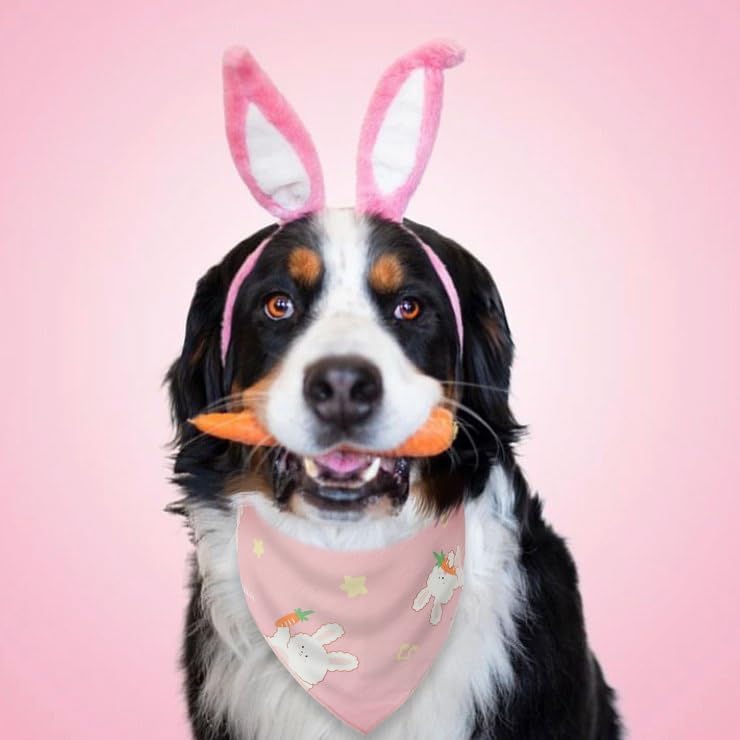 2 Pack Easter Dog Bandana - Triangle Bib Pet Scarf Accessories For Spring