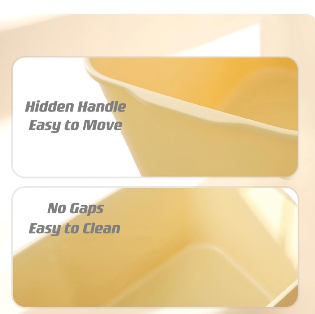 Towntime Xxl Litter Box With High Sides - 24.6'L X 16.9'W X 12.99'H, Anti-Splash, Tool-Free Assembly, Multi-Cat, Jumbo (Yellow)