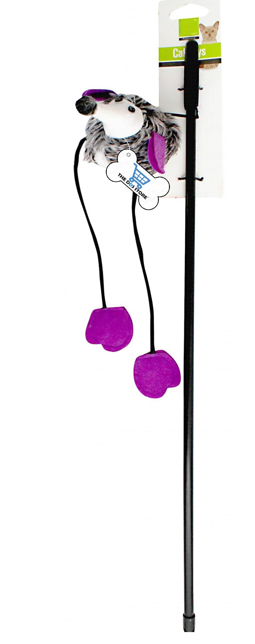 Cozy Puppies Cat Wand Toy Cute Mouse Tease Cat Wand Interactive Indoor Toy Swing And Squeak Fun Toy Kitten Play With Cat Interac