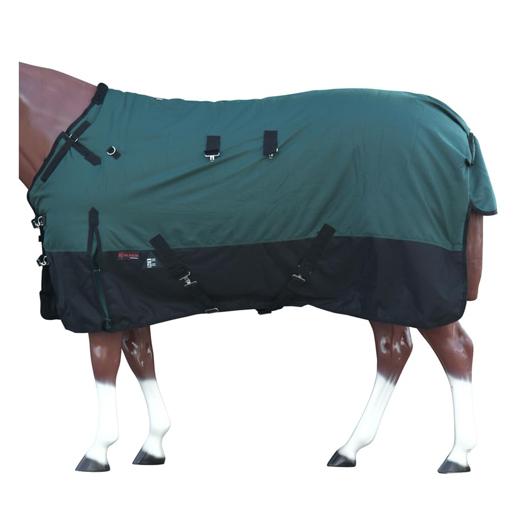 HILASON 1200D Turnout Light Winter Waterproof Rain Sheet Horse Green | Sheets for Horses