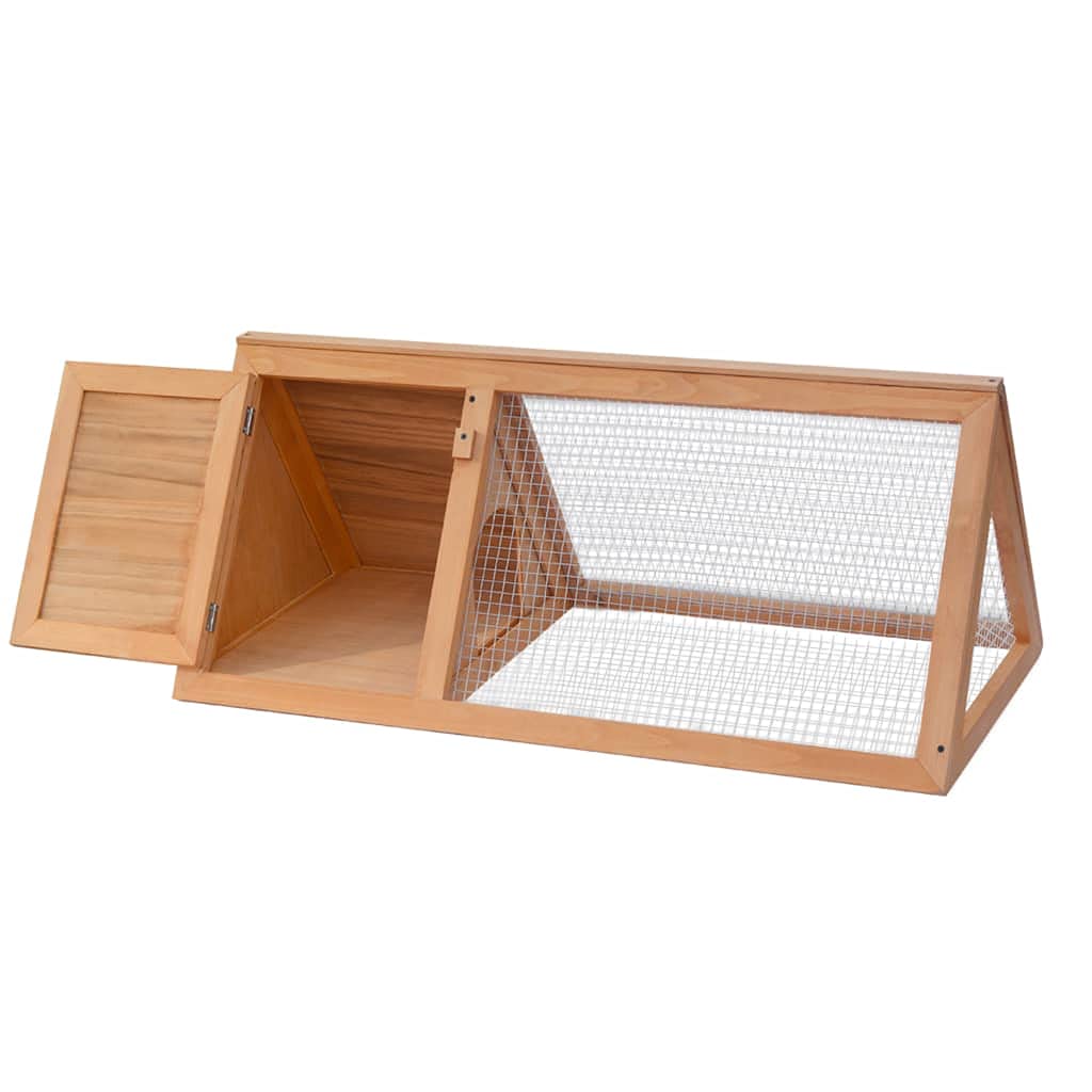 vidaXL Deluxe Wood Animal Cage - Premium Quality Wooden Rabbit Hutch with Iron Wire Grid, Easy-Access Feeding Door and Weather P