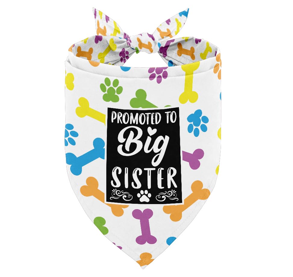 Dog Bandana, Promoted To Big Sister Dog Bandana, Dog Scarf Paw Printing, Dog Scarf Accessories, Dog Bandana Pet Scarf, Pet Baby 
