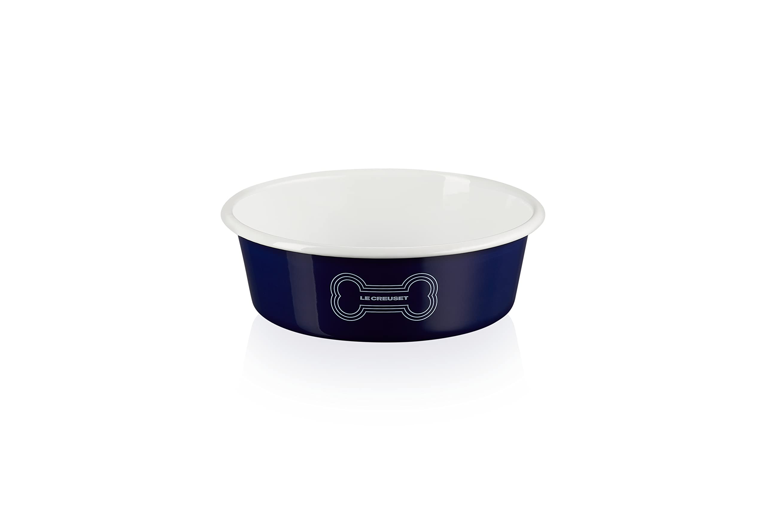 Le Creuset Enamel on Steel Large Dog Bowl, 6 Cups, Dark Blue