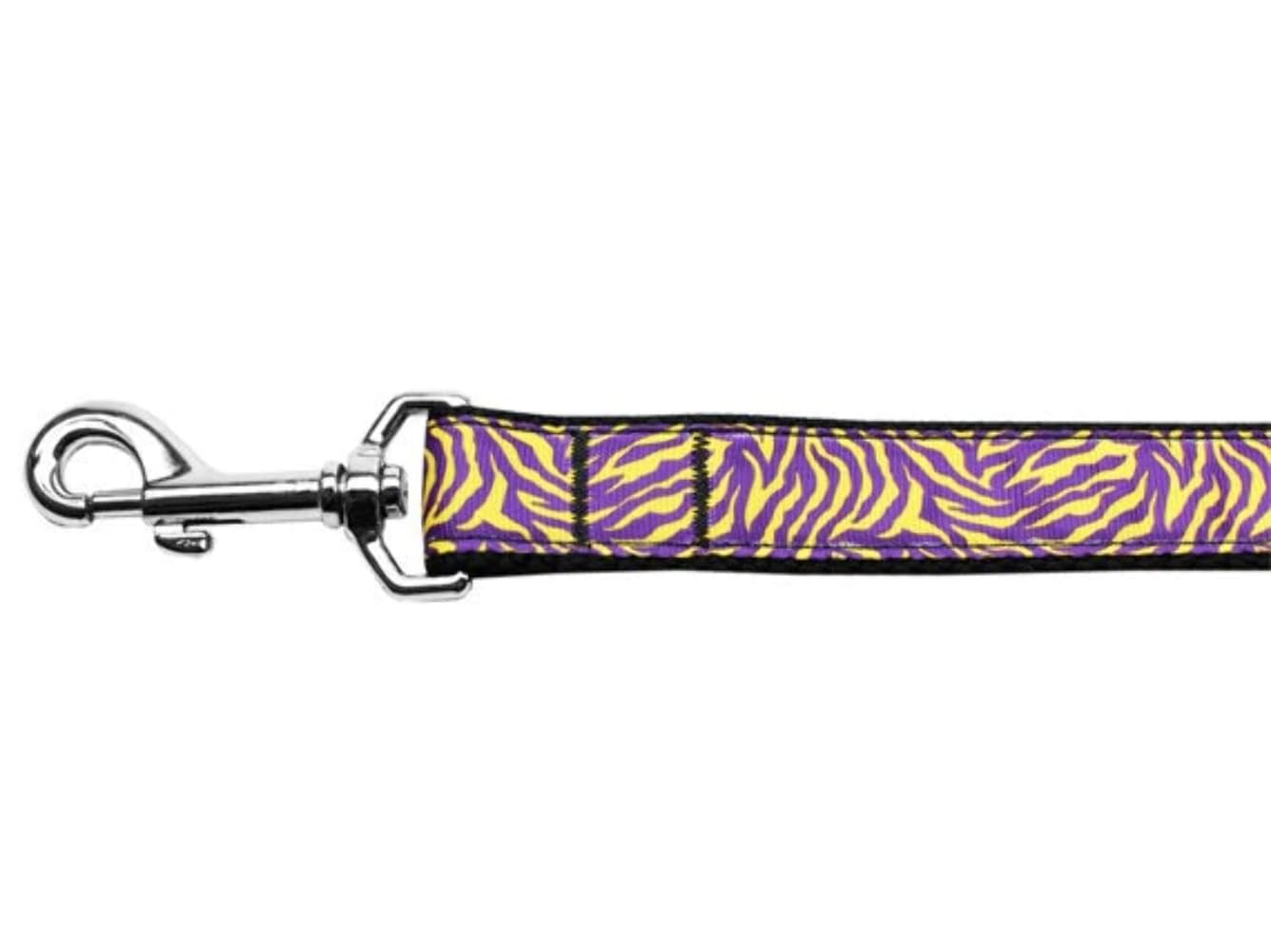 Pet Dog & Cat Nylon Collar or Leash, &quot;Purple and Yellow Tiger Stripes&quot; MD Narrow Collar