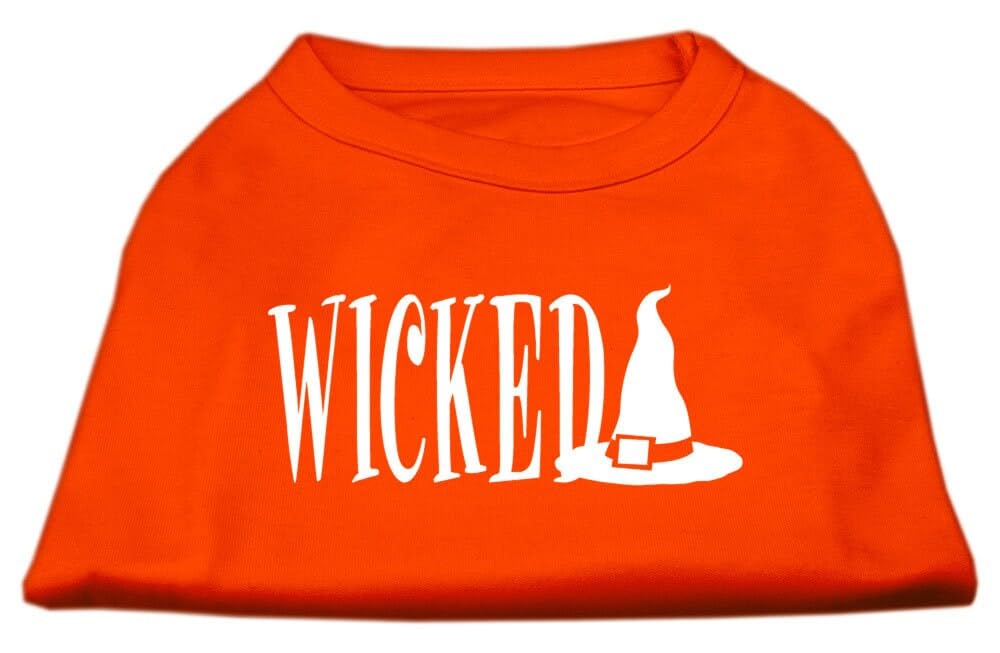 Pet Dog & Cat Shirt Screen Printed, &quot;Wicked&quot; Orange MD (6-10 lbs.)