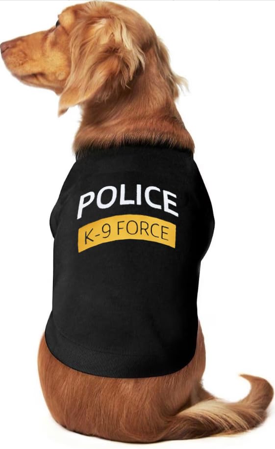 Cute Lighweight Cotton Police Dog T Shirt Small Medium Large Dogs Shirts With Police K9 Force Printed, Xx-Large