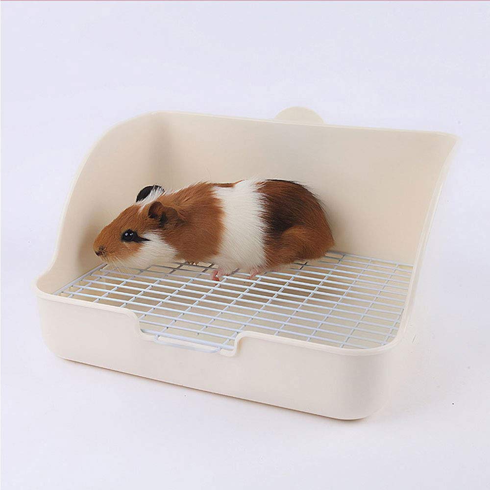 Pet Small Rat Toilet, Square Potty Trainer Corner Litter Bedding Box Pet Pan For Small Animal/Rabbit/Guinea Pig/Galesaur/Ferret (White)