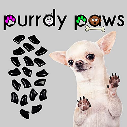 Purrdy Paws 40-Pack Soft Nail Caps for Dogs Claws Black XXL
