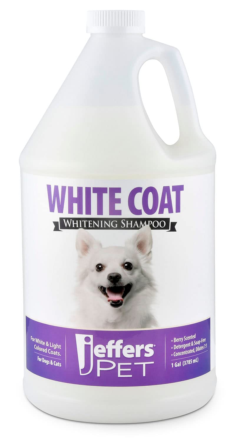 Jeffers White Coat Pet Shampoo For Dogs, Cats, & Small Animals, 1 Gallon - Soap Free, Concentrated Formula For White & Light Coa