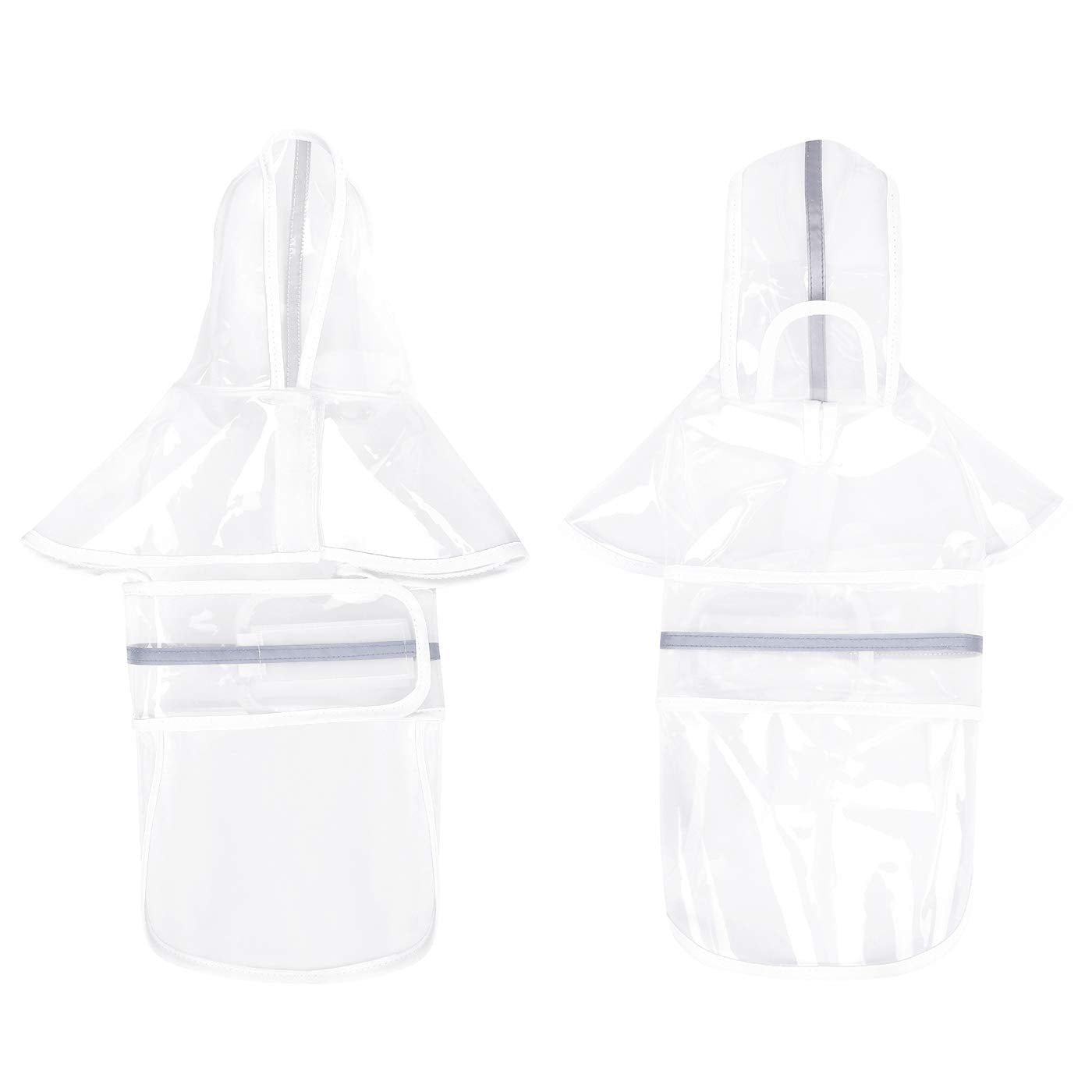 Hde Dog Raincoat Hooded Slicker Poncho For Small To X-Large Dogs And Puppies Clear - M