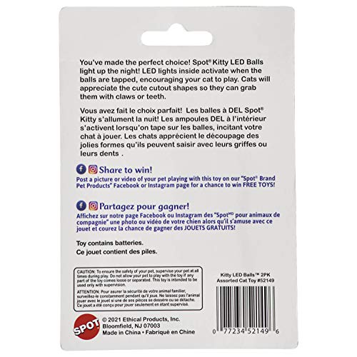 Ethical Products 77477 1.5 In. Kitty Led Balls Cat Toy - Pack Of 22