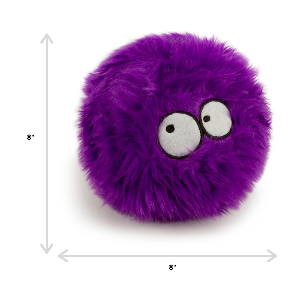 Godog Furballz Squeaky Plush Ball Dog Toy, Chew Guard Technology - Purple, Large
