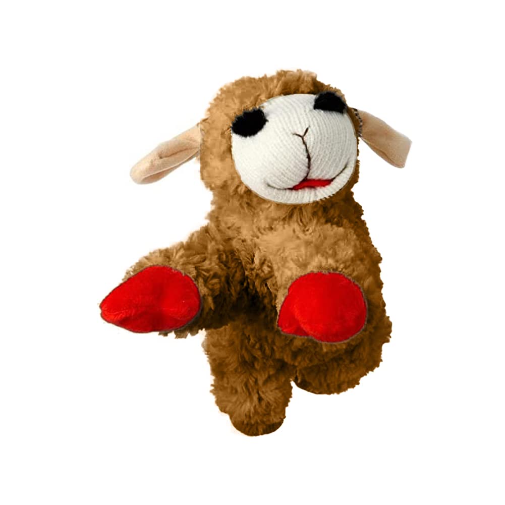 Multipet Mini Lamb Chop 6'' Bundle Small Dog Toys | White, Black & Brown | Lambchop Squeaker Dog Pet Toy 6'' Plush | Small | 3-P