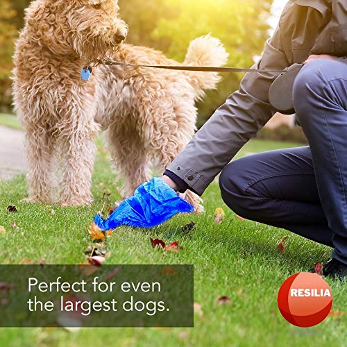Resilia Commercial Grade Dog Poop Bags - Heavy Duty Pet Waste Removal Bag For Dogs, Cats, And Other Animals, Unscented, Blue, 8.