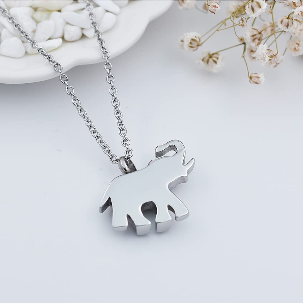 Cute Elephant Cremation Jewelry For Ashes Memorial Jewelry Cremation Urn Necklace Urn Jewelry Memorial Pendant For Pet/Human (Si