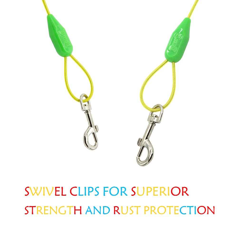 Petest 25Ft Tie-Out Cable With Crimp Cover For Small Dogs Up To 35 Pounds