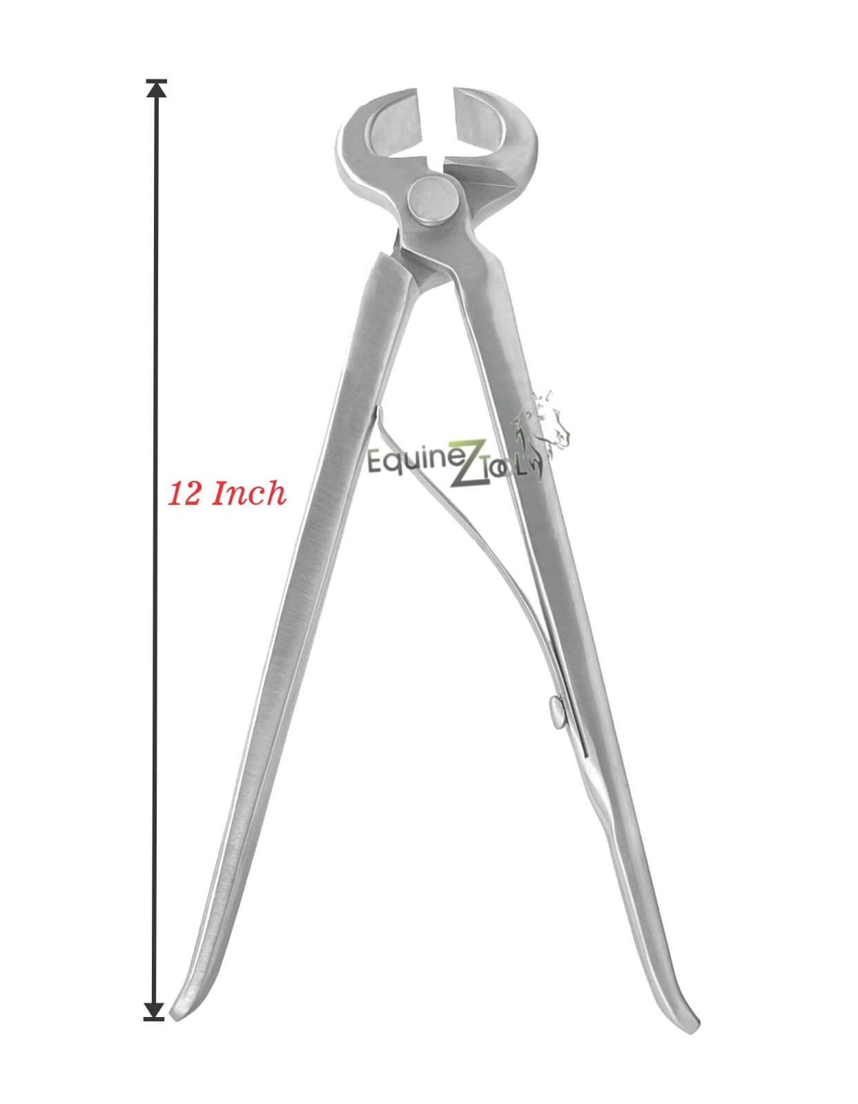 Hoof Nipper 12'' Spring Loaded Vanadium Steel Farrier Tool In Dull Finish