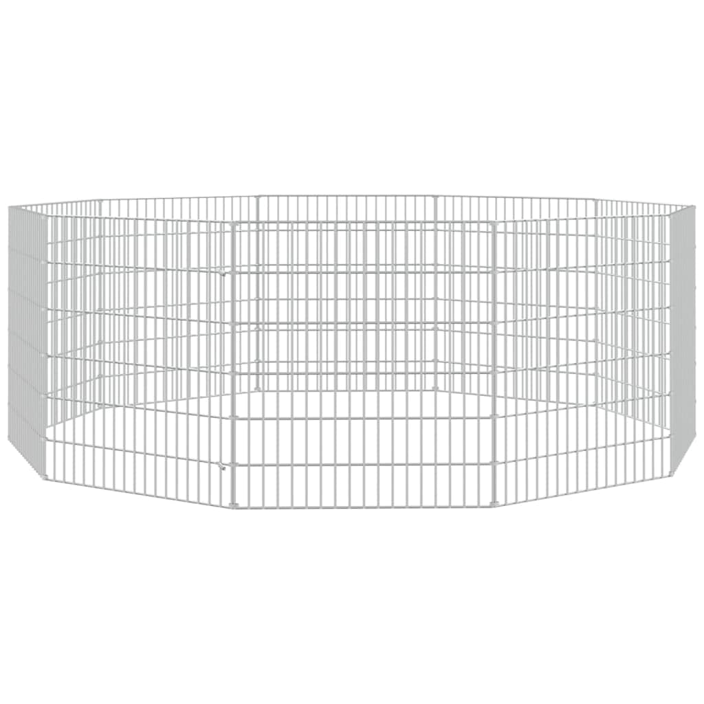 Vidaxl Free Range Animal Enclosure 10-Panel 21.3''X23.6'' Galvanized Iron