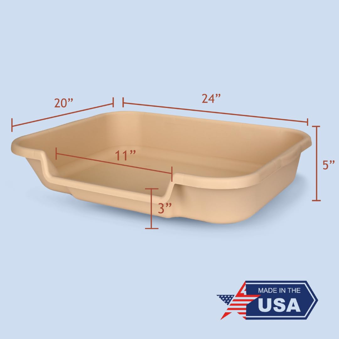 Kittygohere Senior Cat Litter Box 2 Pack, Large Beach Sand Low Entrance Kitty Litter Box, Sized For Cats Comfort, Perfect For Senior And Arthritic Cats, Made In Usa