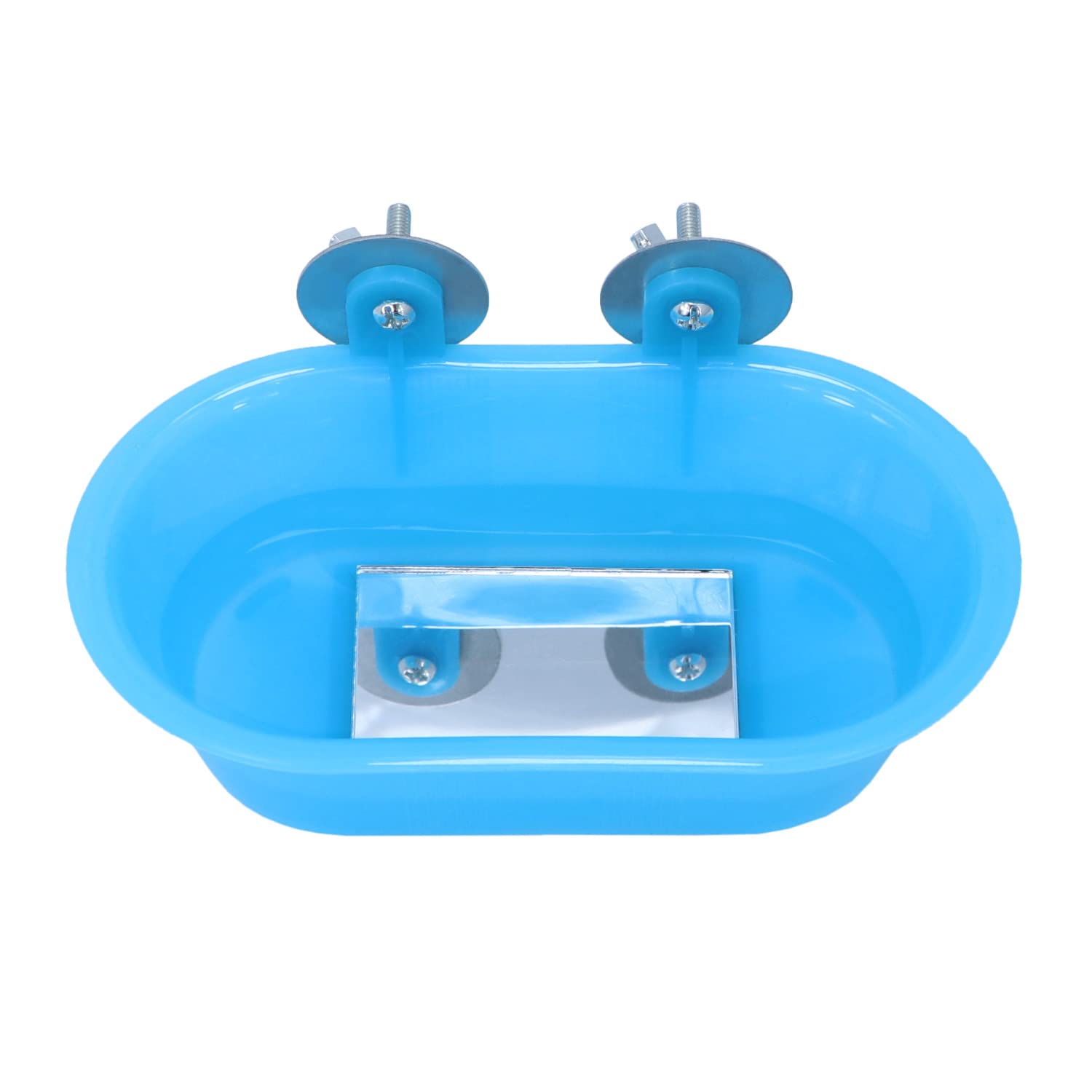 Wontee Bird Bath With Mirror Toy Fixable Parrot Bathroom Tub For Small Brids Parrot Canary Budgies Parakeets