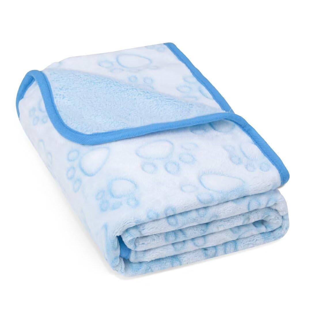 Stuffed Premium Soft Dog Blanket, Blue Flannel Fleece Blanket For Small Medium Dogs, Pet Puppy Blankets Gift For Kitten Cat, Cut