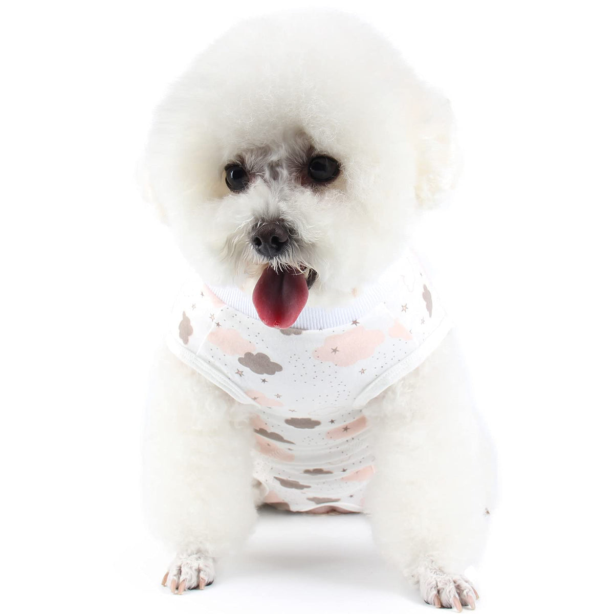 Etdane Recovery Suit For Dog Cat After Surgery Dog Surgical Recovery Onesie Female Male Pet Bodysuit Dog Cone Alternative Abdominal Wounds Protector White Cloud/X-Large