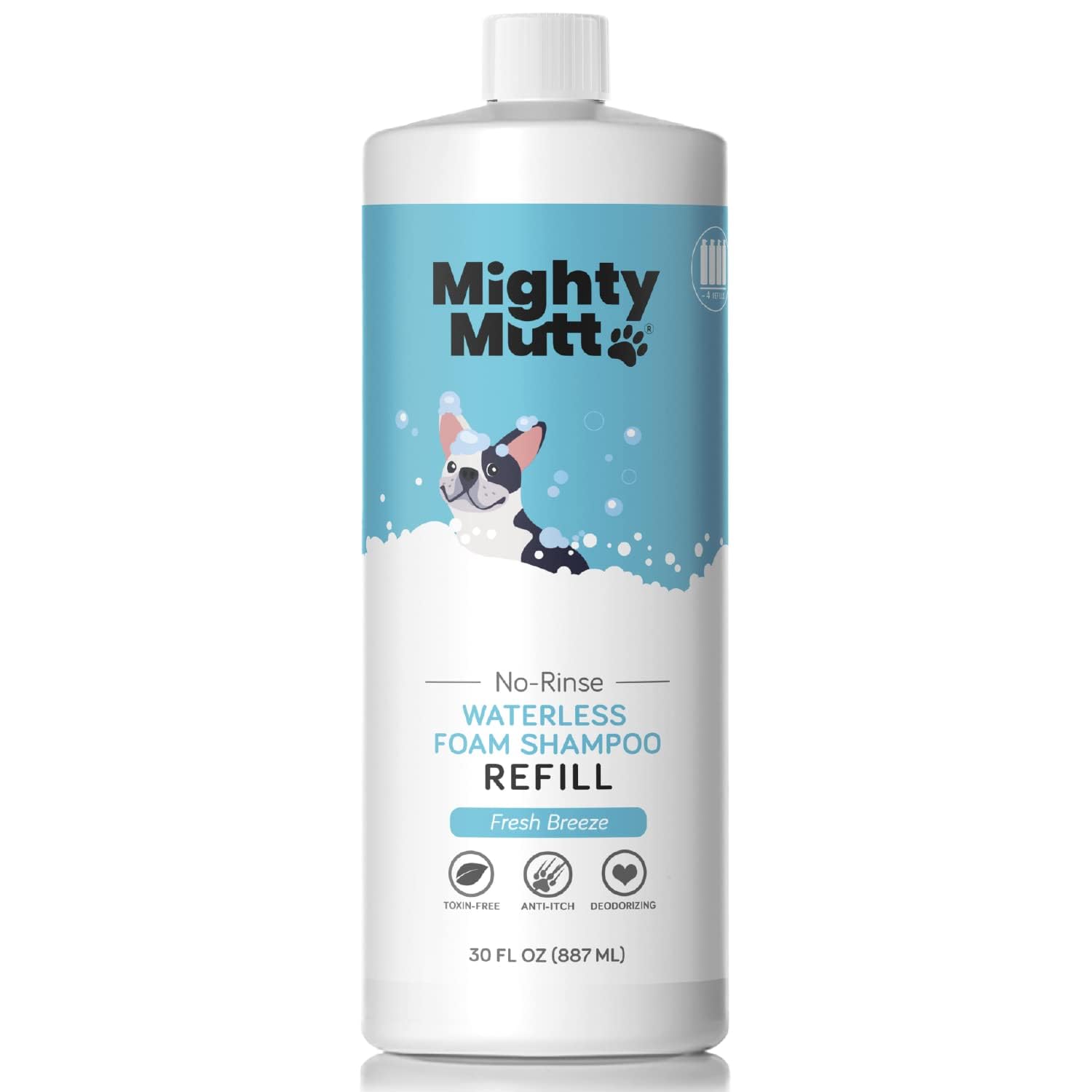 Mighty Mutt Waterless Foam Shampoo for Dogs | Dry Shampoo for Dogs No Rinse | Deodorizes Smelly Dogs | Soothing & Anti-Itch | Hy