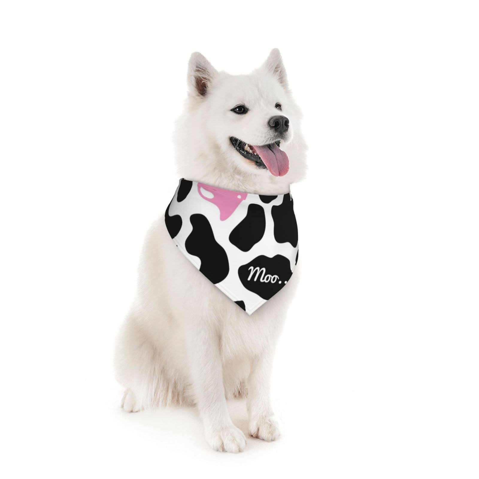 Cow Pink Print Cute Country Rustic Farmhouse Dog Bandana Scarf Triangle Bibs Pet Accessories Cat Kerchief